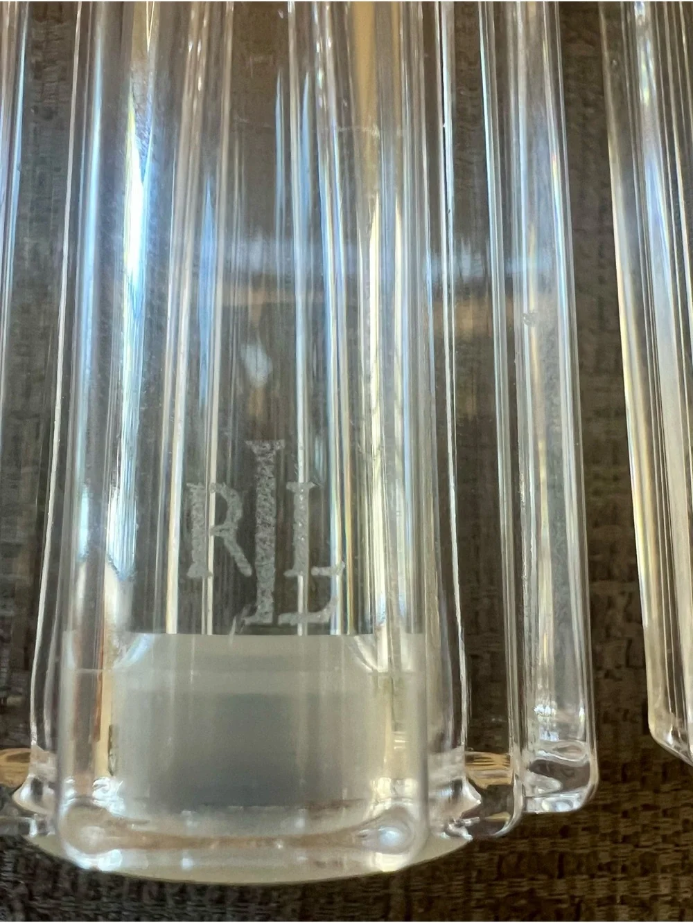 Ralph Lauren Clear Crystal Ribbed Salt and Pepper Shakers